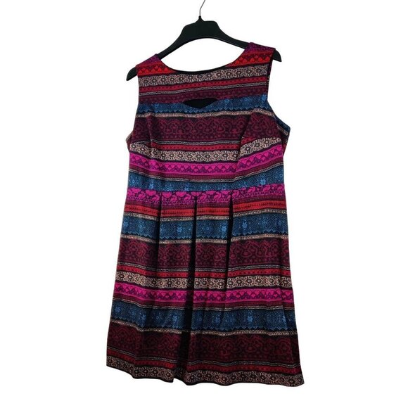 Sleeveless Shift Dress sz S by Enfocus Studio Multi-Color Weave Career Wear - Picture 4 of 10